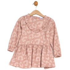 G10939TOD: Girls Boucle Fur Jacket & Beret With Crepe Jersey Dress (2-4 Years)