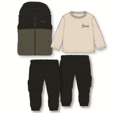 G10948: Boys Bench Puffer Gilet, Top & Jean Outfit (18 Months-5 Years)