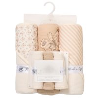 G10952: Baby Bear 6 Piece Hooded Towels & Washcloths Bath Time Set