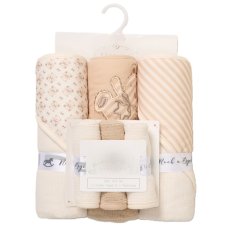 G10952: Baby Bear 6 Piece Hooded Towels & Washcloths Bath Time Set