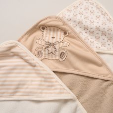 G10952: Baby Bear 6 Piece Hooded Towels & Washcloths Bath Time Set