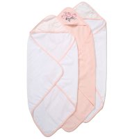 G10955: Baby Floral 6 Piece Hooded Towels & Washcloths Bath Time Set