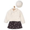 G10959TOD: Girls Faux Fur Jacket & Beret With Dress (2-4 Years)