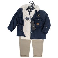 G10965: Boys Bench Sherpa Lined Corduroy Shacket, Top & Chino Pant Outfit (18 Months-5 Years)