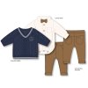 G10993INF: Baby Boys Knitted Jumper, Bodysuit Shirt With Bow Tie & Pant Outfit (12-24 Months)