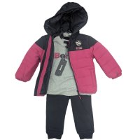 G11000: Girls Bench Puffer Coat, Top & French Terry Jogger Outfit (18 Months-5 Years)