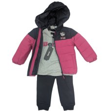 G11000: Girls Bench Puffer Coat, Top & French Terry Jogger Outfit (18 Months-5 Years)
