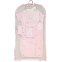 G11039: Baby Girls Bear 10 Piece Mesh Bag Gift Set (NB- 6 Months)