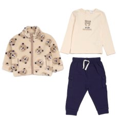 G11049TOD: Boys Sherpa Jacket, Top & Jog Pant Outfit (2-4 Years)