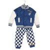 G11050TOD: Boys Quilted Varsity Jacket, Top & Jog Pant Outfit (2-4 Years)