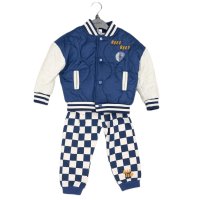 G11050TOD: Boys Quilted Varsity Jacket, Top & Jog Pant Outfit (2-4 Years)