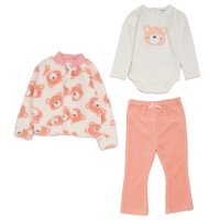 G11054INF: Baby Girls Sherpa Jacket, Bodysuit & Legging Outfit (12-24 Months)