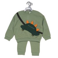 G11079INF: Baby Boys Sweatshirt With Cross Bag Applique & Jog Pant Outfit (12-24 Months)