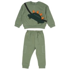 G11079TOD: Boys Sweatshirt With Cross Bag Applique & Jog Pant Outfit (2-4 Years)