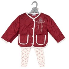 G11189TOD: Girls Quilted Jacket, Top & Legging Outfit (2-4 Years)