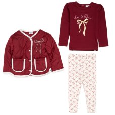 G11189TOD: Girls Quilted Jacket, Top & Legging Outfit (2-4 Years)
