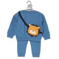 G11244TOD: Boys Sweatshirt With Cross Bag Applique & Jog Pant Outfit (2-4 Years)