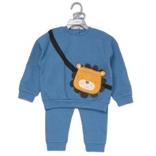 G11244TOD: Boys Sweatshirt With Cross Bag Applique & Jog Pant Outfit (2-4 Years)