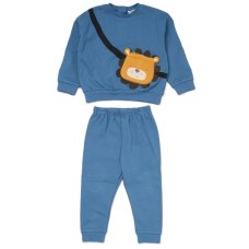 G11244TOD: Boys Sweatshirt With Cross Bag Applique & Jog Pant Outfit (2-4 Years)