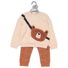 G11246TOD: Kids Sweatshirt With Cross Bag Applique & Jog Pant Outfit (2-4 Years)