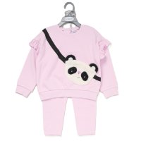 G11248INF: Baby Girls Sweatshirt With Cross Bag Applique & Jog Pant Outfit (12-24 Months)