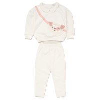 G11269INF: Baby Girls Sweatshirt With Cross Bag Applique & Jog Pant Outfit (12-24 Months)