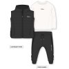 G11321TOD: Boys Quilted Gilet, Storage Bag, Top & Jog Pant Outfit (2-4 Years)