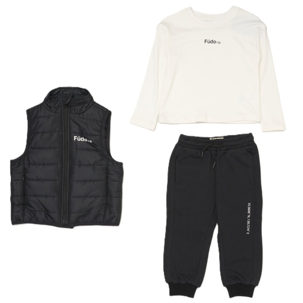 G11321TOD: Boys Quilted Gilet, Top & Jog Pant Outfit (2-4 Years) G11321TOD: Boys Quilted Gilet, Top & Jog Pant Outfit (2-4 Years)