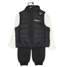 G11321TOD: Boys Quilted Gilet, Top & Jog Pant Outfit (2-4 Years)