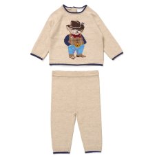 G11365NB: Baby Boys Knitted 2 Piece Outfit (0-12 Months)