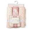 G11381: Baby Girls Hearts 6 Piece Hooded Towels & Washcloths Bath Time Set