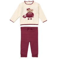 G11391NB: Baby Girls Knitted 2 Piece Outfit (0-12 Months)