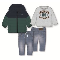 G11495: Boys Bench Puffer Coat, Top & Jean Outfit (18 Months-5 Years)