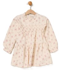 G11538TOD: Girls Shearling & Borg Jacket & Borg Beret With Crepe Jersey Dress (2-4 Years)
