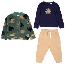 G11548TOD: Boys Sherpa Jacket, Top & Jog Pant Outfit (2-4 Years)