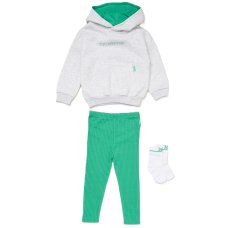 G11605INF: Baby Girls Hoodie, Rib Legging & Socks Outfit (12-24 Months)