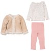 G11617INF: Baby Girls Shearling & Borg Jacket, Top & Pointelle Leggings (12-24 Months)