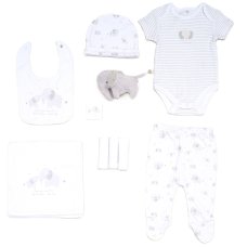 G11713: Baby Unisex Elephant 10 Piece Mesh Bag Gift Set (NB- 6 Months)