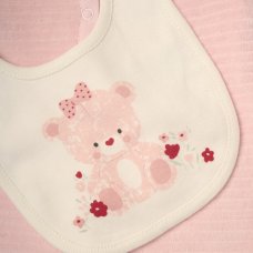 G11726: Baby Girls Bear Ribbed Velour 5 Piece Gift Set (NB-6 Months)