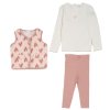 G11740TOD: Girls Borg Printed Gilet, Top & Jog Pant Outfit (2-4 Years)