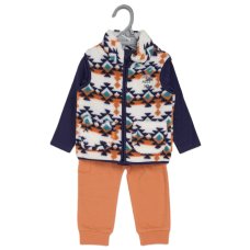 G11741TOD: Boys Borg Printed Gilet, Top & Jog Pant Outfit (2-4 Years)