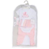 G11744: Baby Girls Bunny 10 Piece Mesh Bag Gift Set (NB- 6 Months)