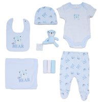 G11750: Baby Boys Bear 10 Piece Mesh Bag Gift Set (NB- 6 Months)