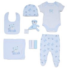 G11750: Baby Boys Bear 10 Piece Mesh Bag Gift Set (NB- 6 Months)