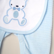 G11778: Baby Boys Bear Ribbed Velour 5 Piece Gift Set (NB-6 Months)
