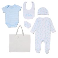 G11811NB: Baby Boys Dinosaurs 6 Piece Mesh Bag Gift Set (NB-6 Months)