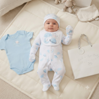 G11815NB: Baby Boys Space 6 Piece Mesh Bag Gift Set (NB-6 Months)