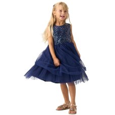 G11836TOD: Girls Jacquard Star Jacket, Waterfall Sequin Dress & Star Hair Clips (3-8 Years)