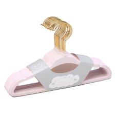 G11913: 10 Pack Velvet Hangers With Gold Hook- Pink