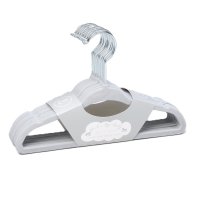 G11917: 10 Pack Velvet Hangers With Silver Hook- Grey
